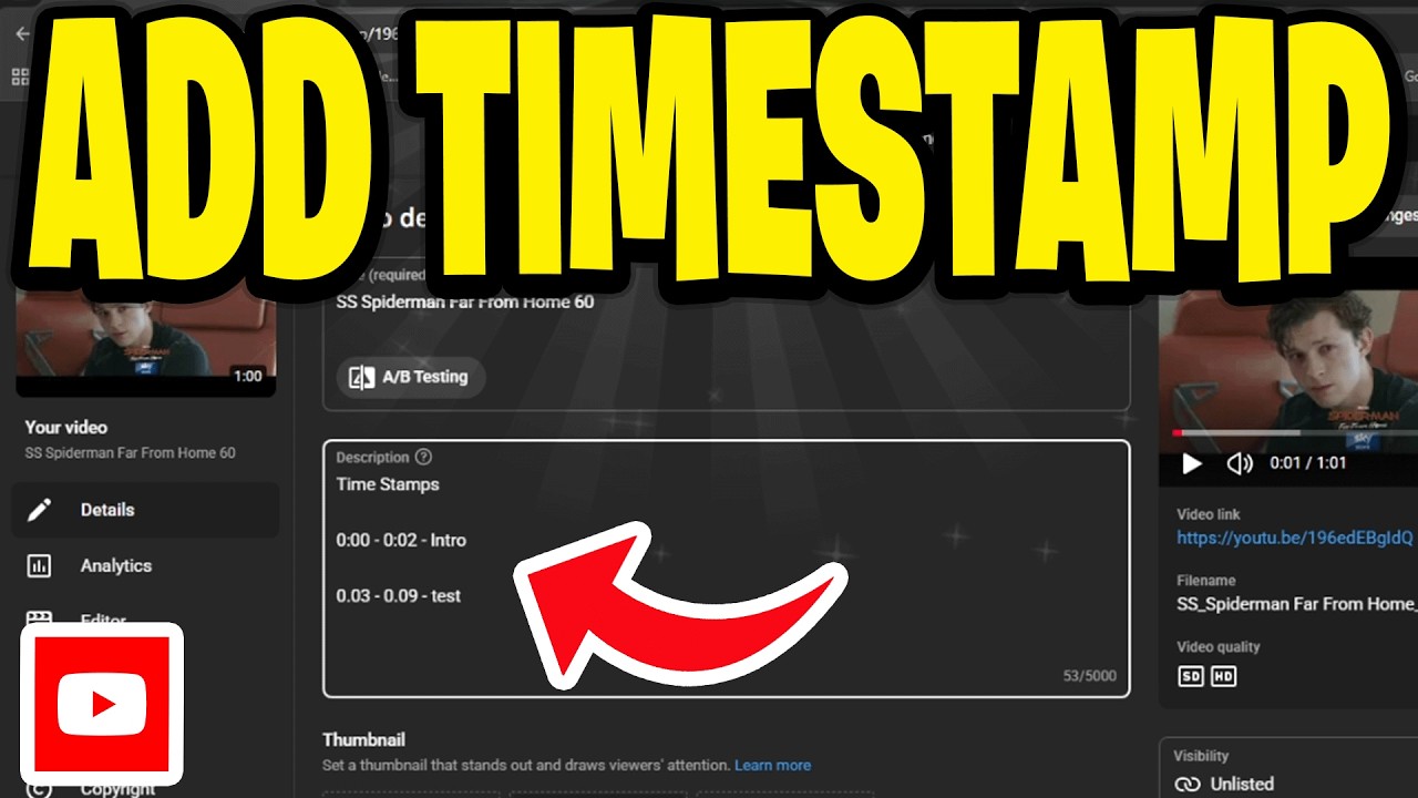 How To Add Timestamp In Youtube Video - YouTube