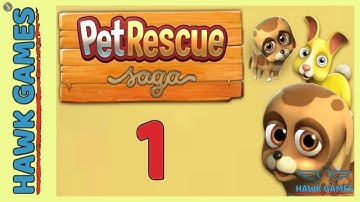 Pet Rescue Saga Level 1 - 3 Stars Walkthrough, No Boosters