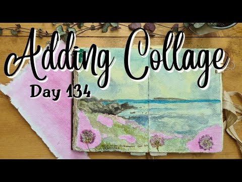 October in my Nature Journal - Painting and Collaging Speedpaint 