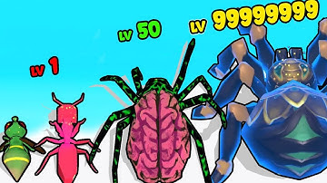 Evolving Spider to MAX LEVEL In Insect Evolution Run! ( Part 1 )