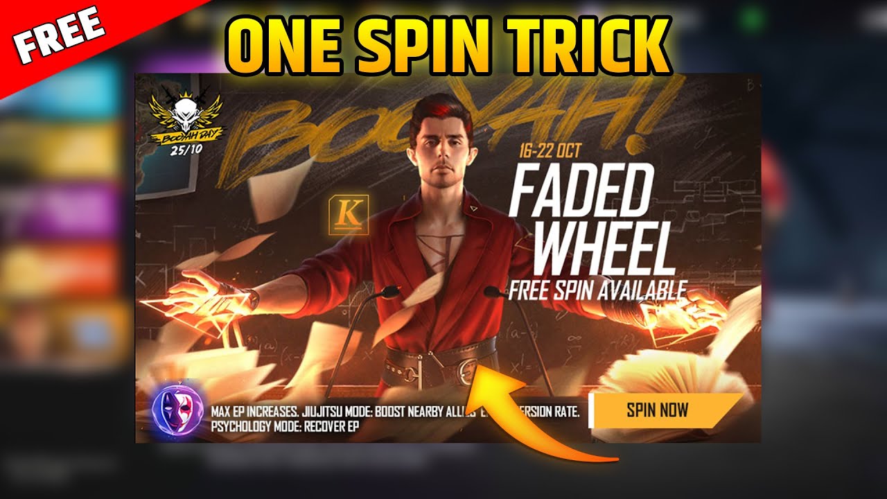 Free Fire K Character Only 1 Spin Trick | Free Fire Faded Wheel One Spin Trick | Garena Free Fire