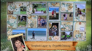 How to Scrapbook a layout process video for Projectlife Pocket page sleeve – Mintay- Grandma