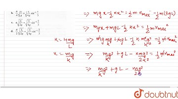 A small block of mass m is fixed at upper end of a massive vertical spring of spring constant `k...