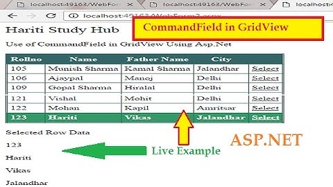 How to Use CommandField in GridView Asp.net | Hindi | Learn Asp.Net