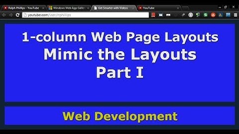 Mimic the Layouts Part 1 (1-column Layouts)
