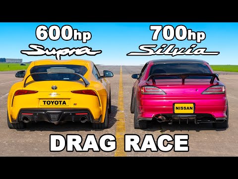 600hp Toyota Supra v 700hp Nissan Silvia: DRAG RACE