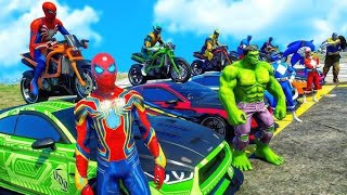 GTA V Spiderman Crazy Car Racing By Trevor! MEGA Ramp Jump Challenge