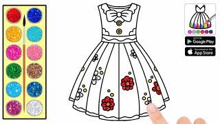 Dresses Coloring Pages ( Glitter Game For Girls ) screenshot 1