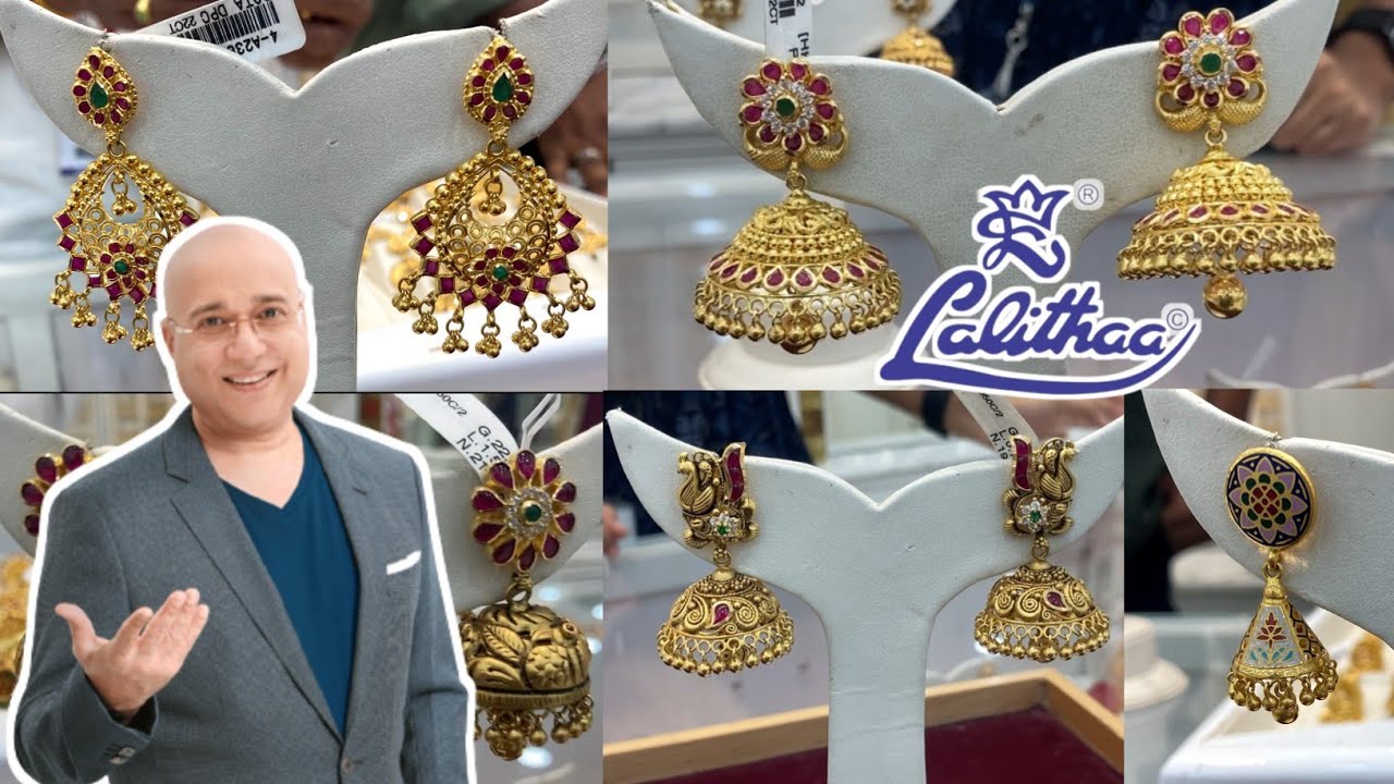 Lalitha jewellers latest jumka designs with weight and price//Latest