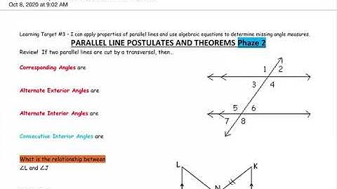 3.2 LT 3 Properties Of Parallel Lines Phaze 2 Video 1