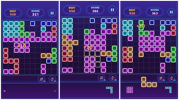 Glow Block Puzzle🔹Glow Themed Classic Block Puzzle #27 - Gameplay Walkthrough (iOS, Android)