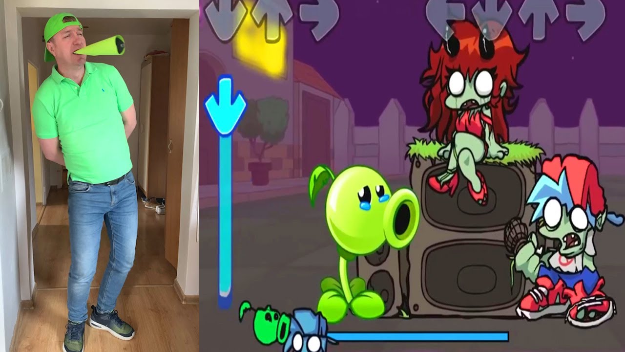 FNF Peashooter sing Chasing in real life Friday Night Funkin' YouTube