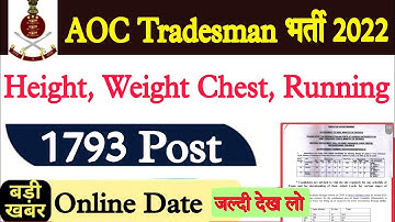 AOC Tradesman and Fireman Apply Date // AOC Tradesman Mate Vacancy 2022 | AOC Tradesman vacancy 2022