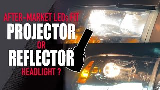 Do the aftermarket LED headlight bulbs fit projector or regular reflector headlight?