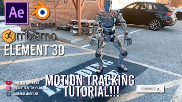 Motion Tracking TUTORIAL in After Effects - Element 3D - Mixamo - Blender