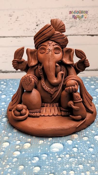 Reverse Play⏮️Full Video☝️☝️Eco Friendly Ganpati Ji Idol Making With Clay 🙏💕🥥🌺 Ganpati Bappa Morya🙏🙏