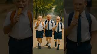 Trump Drops Icecream, Modi & Putin Laugh | Nostalgic School Moments 🍦😂 | #shorts #funny #modi #viral