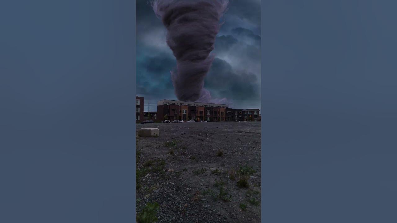 Tornado with lightning, hurricane
