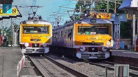 Similar Model EMU Trains Perfect Crossing at Station | katwa-Howrah Local meet Bandel-katwa Local