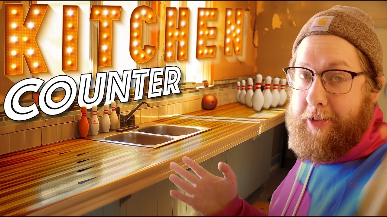 Turning a Bowling Alley into a Luxury Butcher Block Countertop Maine