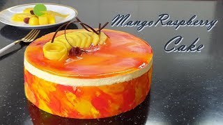 Very delicious Mango Raspberry Cake Recipe / Soft & Moist mango cake