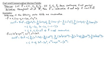Multivariable Calculus - Curl and Conservative Vector Fields
