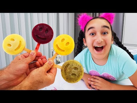 Fruity emoji made Ice cream - Emoji dondurma yaptık, Fun kid video