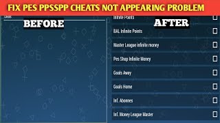 How to fix cheats not appearing in efootball pes ppsspp screenshot 1