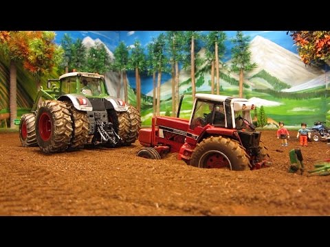 Rc TRACTOR with farm machinery demaged a pipe line &amp; stuck 