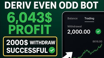 Deriv Even Odd Bot performance: $6,043 earned + $2,000 cashout approved! 💹💪#Deriv #DerivTrading 
