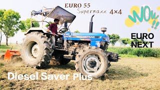 INDIAN 1,St Disel Saver Plus Tractor. POWERTRAC Euro 55 (4×4) Supermaxx,Roter Cultivation Video.