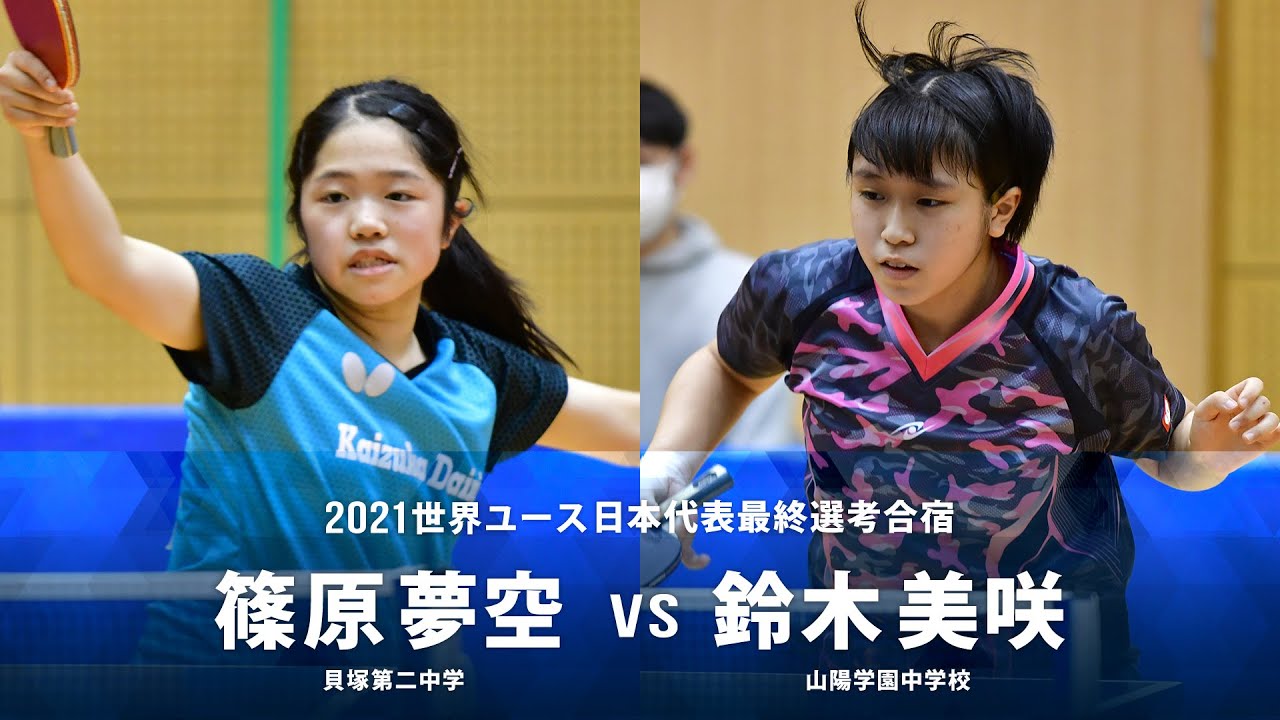 篠原夢空 Vs 鈴木美咲 21世界ユース日本代表最終選考合宿 女子シングルス グループa Youtube