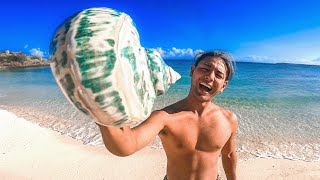 世界最大のサザエを獲って食べて貝皿作ってみた【DIY】 - YouTube