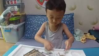 아픈 아이와 집에서 놀아주기(공룡뼈 발굴)