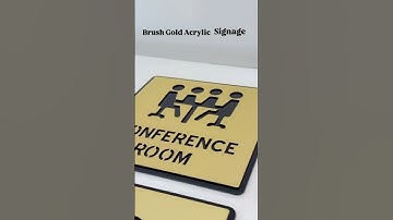 Brush gold signage | push pull signage | white mirror gold signage