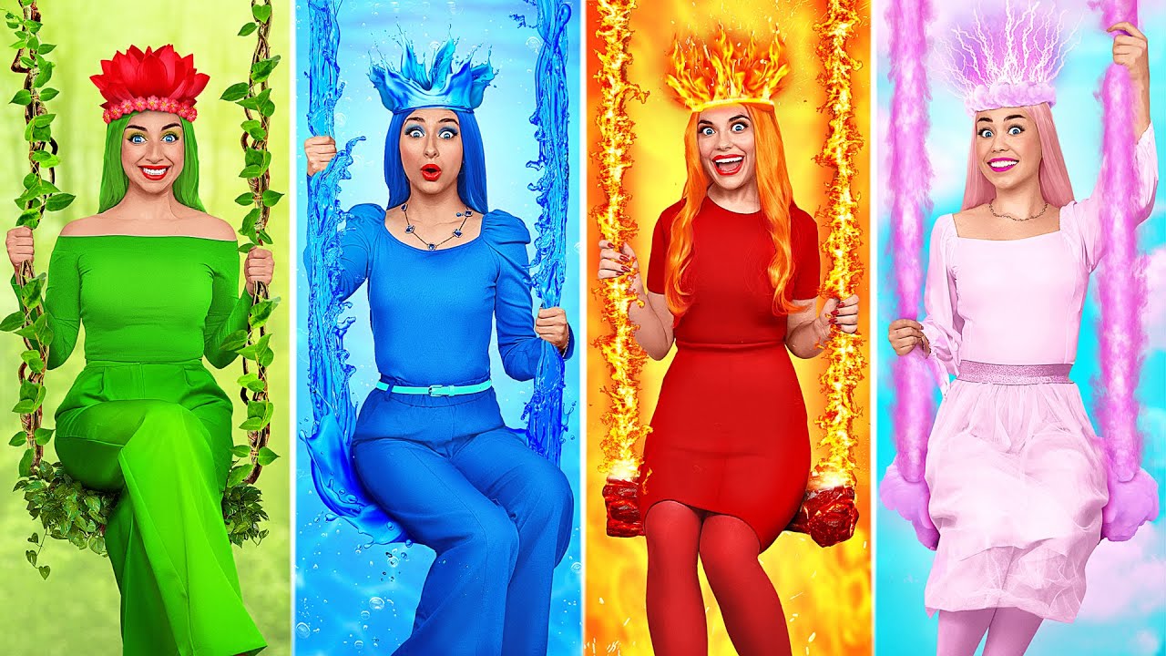 Feuermädchen, Wassermädchen, Luftmädchen und Erdenmädchen – Schönheitswettbewerb der Vier Elemente!