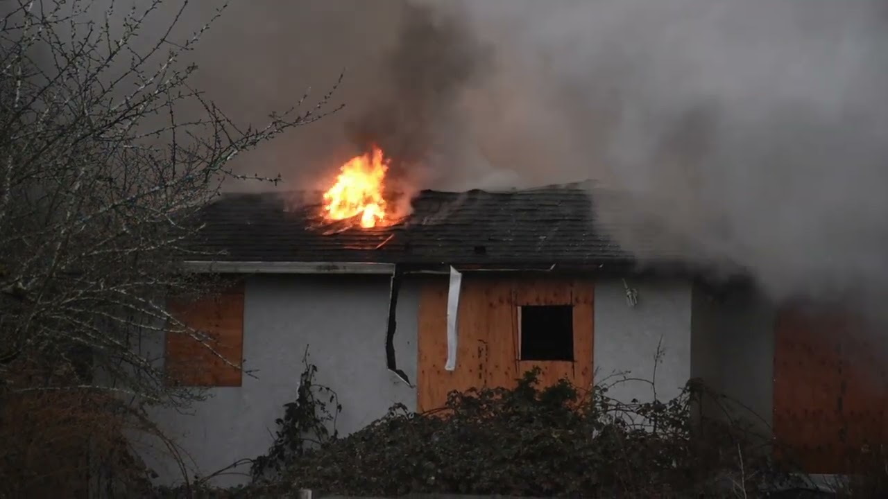 Langley 2-alarm vacant house fire 204th St