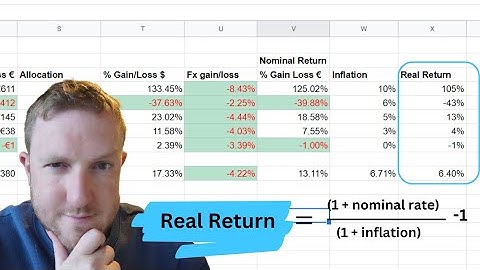 Inflation Adjusted, Real Return Investment Portfolio Tracker on Google Sheets
