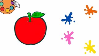Elma Boyama Elma Nasıl Boyanır ? Çocuklar Için Kolay Elma Boyama Sevimli Meyve Boyama