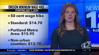 Oregon to raise minimum wage in July