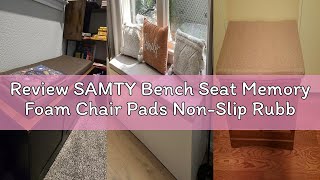 Review SAMTY Bench Seat Memory Foam Chair Pads Non-Slip Rubber Back Indoor Swing/Settee Cushion 60 x
