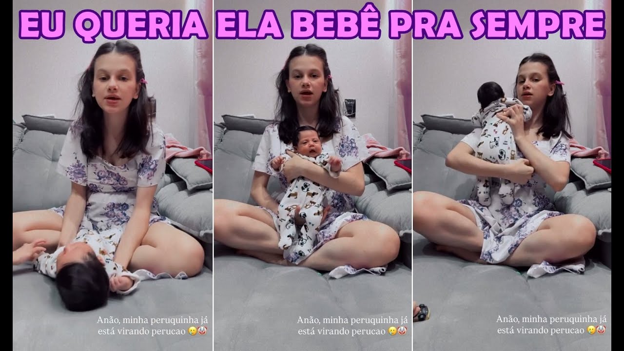 Jhennifer Souza notando que as roupas da Mavie já estão pequenas e querendo ela bebê pra sempre