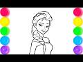 Elsa Frozen Easy Drawing for Kids | Step by Step Disney Princess Draw