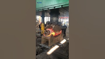 In the video, the forging process of large-diameter elbows is being shown;