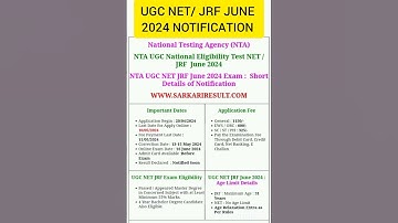 #ugcnet #jrf #june #2024 #notification #shorts #viral #video #sunilsir
