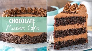 This chocolate mousse cake is a classic! with three layers of moist
and two smooth creamy mousse, all covered in choco...