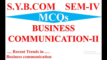 MCQ || SPPU || SYBCOM || Semester-IV || Business Communication-II || Recent Trends in B C ||