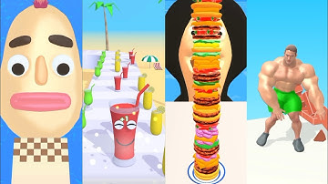 Sandwich Runner -Juice Run - Burger Run - Muscle Rush - Gameplay Walkthrough Android, IOS