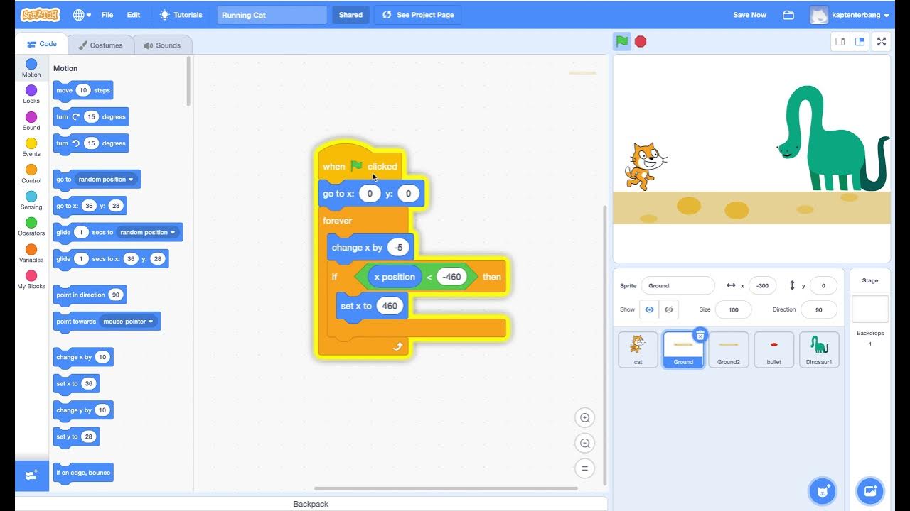 Kucing Berlari Dengan Coding Scratch 3.0 - YouTube