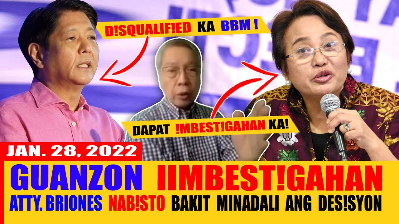 COMMISSIONER GUANZON PINAPAIMBESTIGAHAN SA COMELEC DQ CASE NI BBM 